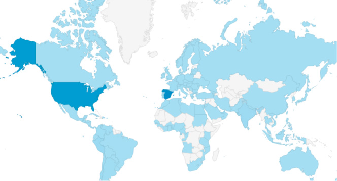 Distribución geográfica de las visitas