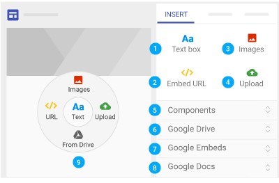 Interfaz de Google Sites